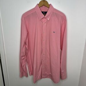 Vineyard Vines Men's Pink Button-Down Shirt
